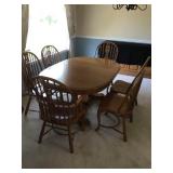 Oak Dining Table with Six Chairs