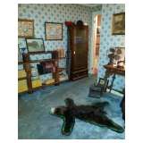 Black bear rug and ephemera