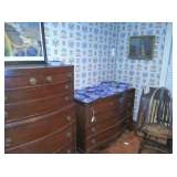 mahogany chest on chest & low chest and mirror