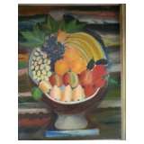 Primitive Oil on Canvas Still Life