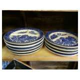  Blue Willow Stoneware Grill Plates