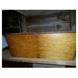 Early wooden 2 lid sewing box