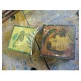 side 1 scratch carved wood cigarette box