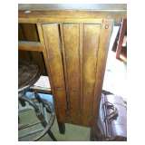 vertical files on either side arch desk