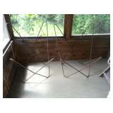 pair of early heavy iron butterfly chair frames