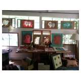 lot of screen printing frames , tools & prints