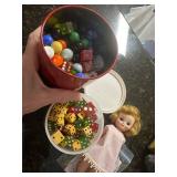 vintage dice and marbles