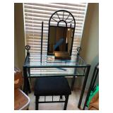 black metal vanity w/chair