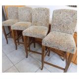 HCE055 Set of Four Wooden Bar Stools