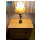 HCE059 Wooden Night Stand and Metal Lamp