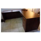 HCE066 Large Walnut "L" Shaped Desk 