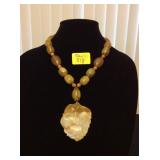 HFJ018 Jade, Agate and Lucite Necklace