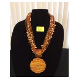 HFJ020 Jade, Fresh Water Pearl and Crystal Necklace