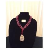 HFJ027 Pearl and Druse Necklace