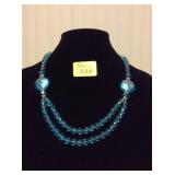 HFJ030 Crystal and Hand Blown Glass Necklace