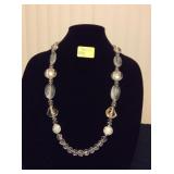 HFJ031 Lucite, Crystal and Blown Glass Necklace