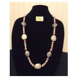 HFJ040 Elegant Agate & Rhodonite Necklace