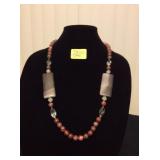 HFJ041 Jasper, Agate and Crystal Necklace