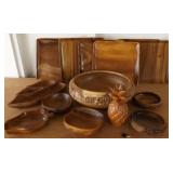 ADK027 Square Wooden Plates, Wooden Pineapple and More!