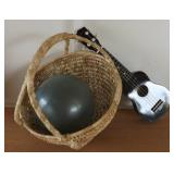 ADK042 Glass Float, Basket and Ukulele