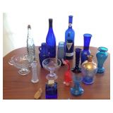 JYR001 Collection of Collectible Glass Items - Blues, Flowers & More