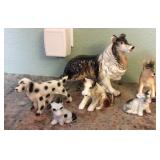 JYR044 Vintage Collectible Porcelain Dog Figurines - Japan