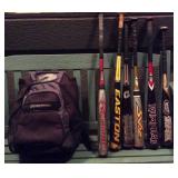 JYR053 Baseball Equipment - De Marini Backpack, Bats - Easton, Louisville