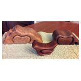 JYR056 Three Hand-Carved Exotic Wood Trinket Boxes