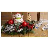 IET021 Snowman Wine Glasses & Dining Display Piece