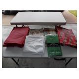 IET036 Two Collapsible Folding Tables & Table Cloths
