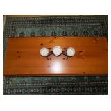 IET060 Wooden Coffee Table, Candle Holder & Rug