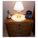 IET097 Wooden Nightstand, Lamp and More
