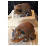 JHA001 Vintage Hand Carved Wood Bear Figurines