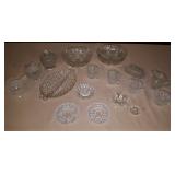 JHA032 Vintage Crystal Cut Glass Coasters, Candlesticks, Cups & More