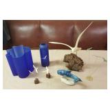 JHA061 Blue Vases, Vintage Seabird Figurines & More