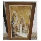 APC006 Original Framed Oil on Canvas Waterfall