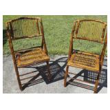 APC033 Pair of Folding Bamboo Chairs