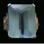 RK040 Platinum 14.90cts Aquamarine & 0.30ct Diamond Ring