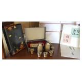 HPT019 Sake Decanters, Sake Cups, Lacquer Box