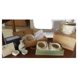 HPT049 Japan Gift Sets, Gold & Silver Leaf Ceramic Bowl - New in Boxes