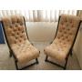 HPT081 Pair of Vintage Mid-Century Japanese Obi Silk Chairs