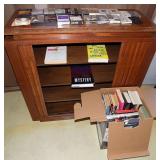 EBC041 Wooden Storage Cabinet, Books and Cassette Tapes