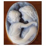 EBC048 Beautiful Cameo 14KT Brooch or Pendant
