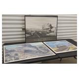 HMT004 Trio of Vintage Framed Train/Railroad Posters