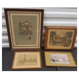 HMT212 Four Framed Art Prints - Europe