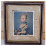 PCC047 Framed Picture of Girl and a Kitten