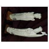 PCC115 Intricately Carved Ivory Like Statues
