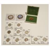 HCC004 Olympics Medal, Mercury Dimes, Bi-Metal Silver Pesos & More