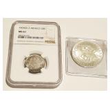 HCC011 NGS Graded Mexico Centanos Silver & Olympic Pesos