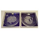 HCC024 Pair of Vinardi Lead Crystal Plates with Original Box